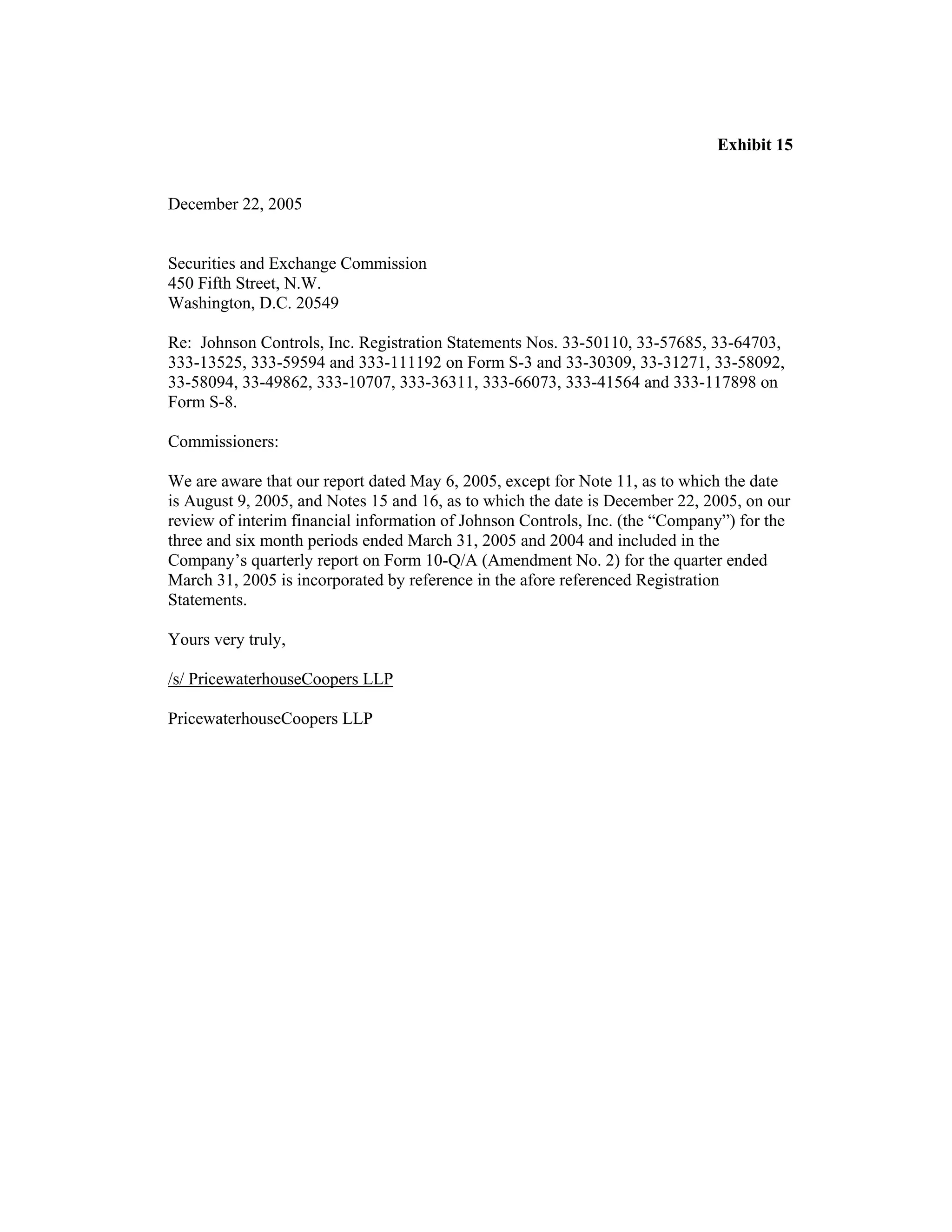 johnson controls FY2005 2nd Quarter Form 10-QA