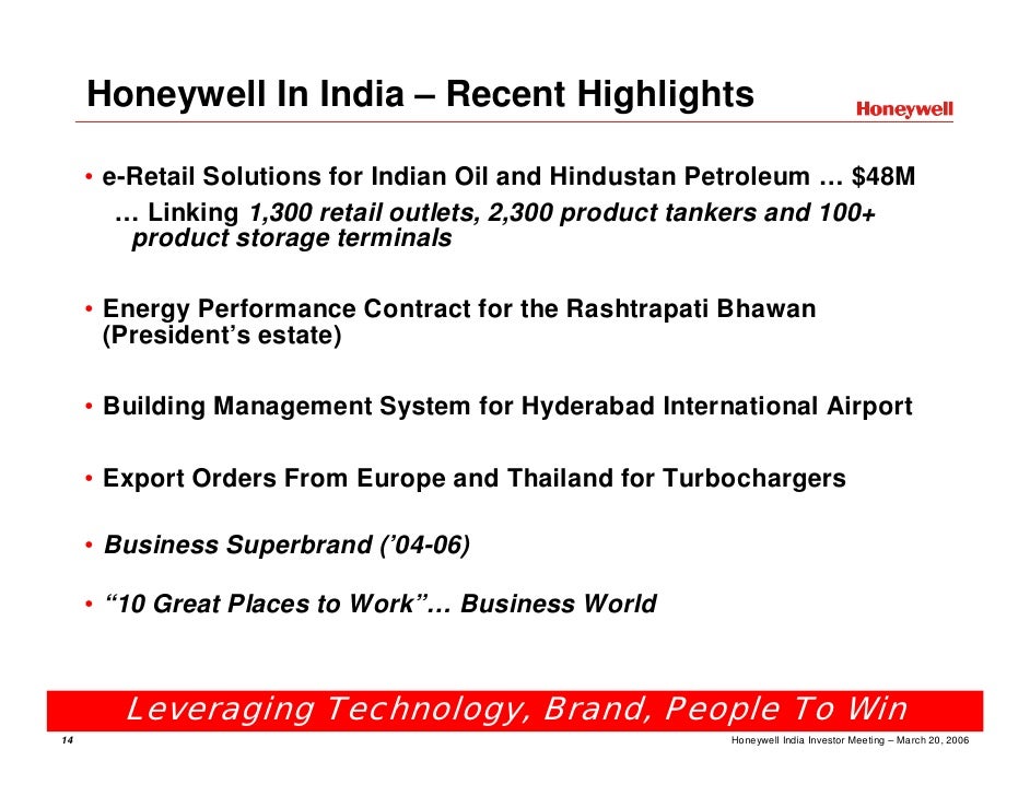 honeywell india investor presentation