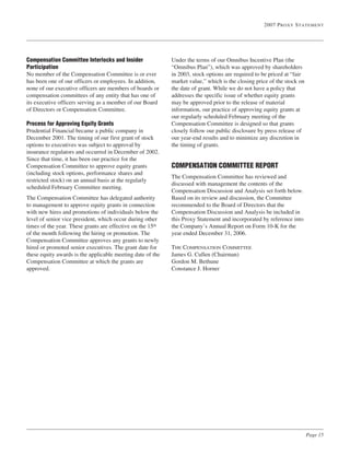  prudential financial  Proxy Statements 2007
