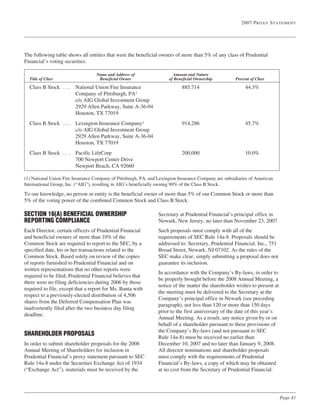  prudential financial  Proxy Statements 2007