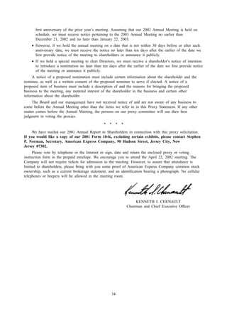 american express Proxy Statements2002