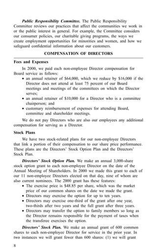 american express Proxy Statements2001