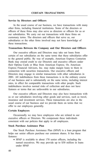 american express Proxy Statements2001