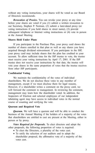 american express Proxy Statements2001