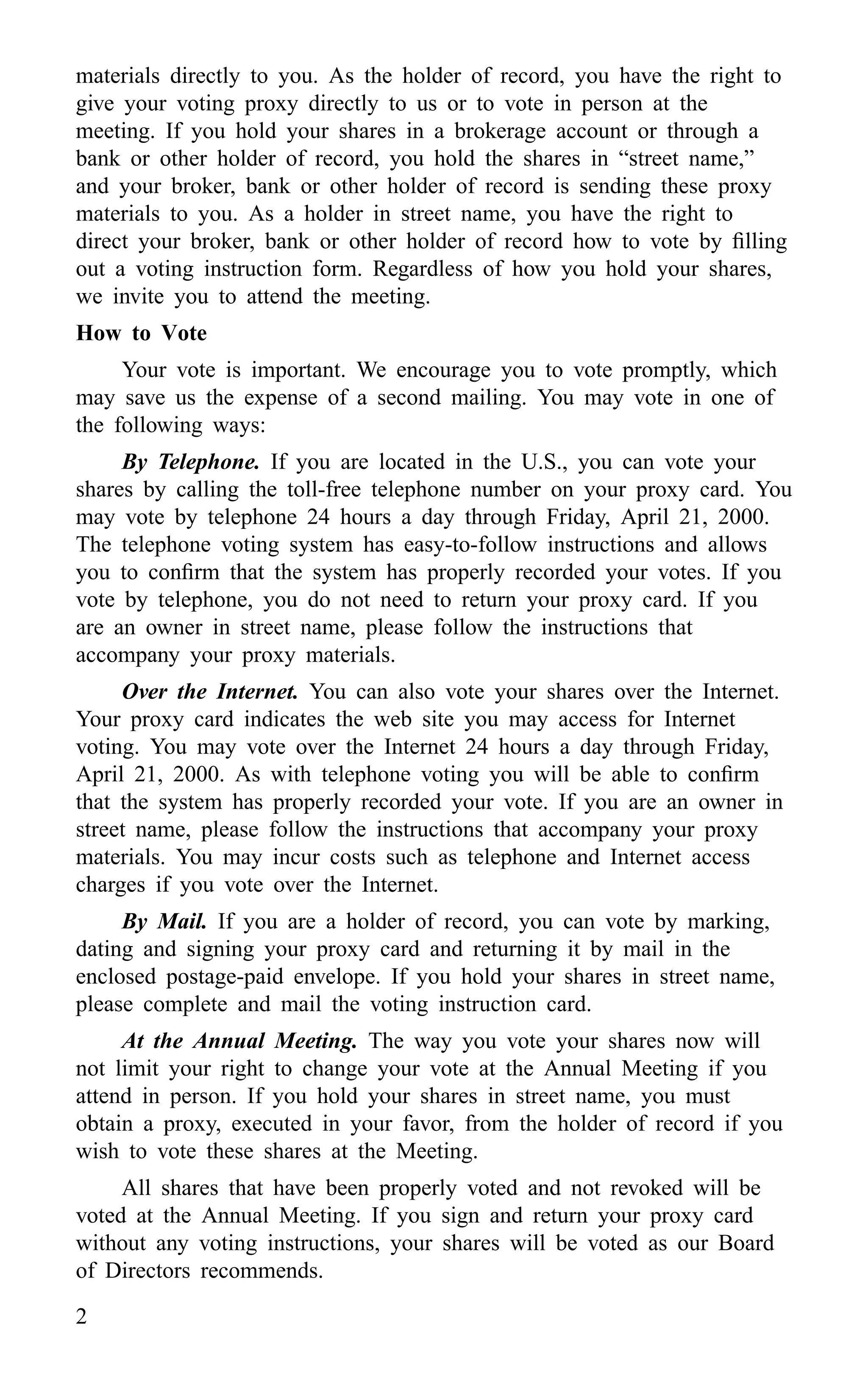 american express Proxy Statements2000