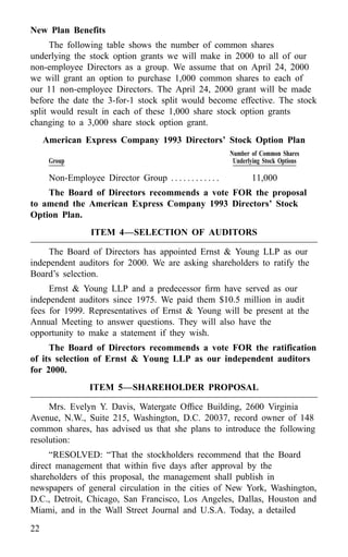 american express Proxy Statements2000