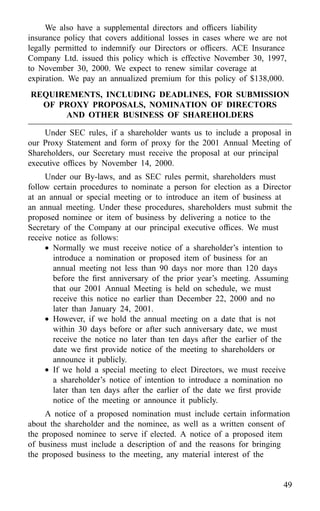 american express Proxy Statements2000