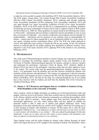 AN ASSESSMENT OF ICT SUPPORT FOR STUDENTS LIVING WITH DISABILITIES AT ...
