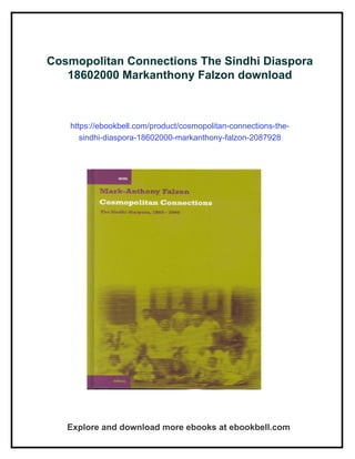 Cosmopolitan Connections The Sindhi Diaspora 18602000 Markanthony ...
