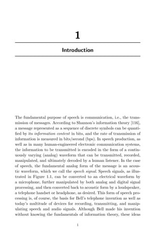 Introduction To Digital Speech Processing Foundations And Trends In ...