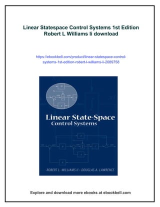 Linear Statespace Control Systems 1st Edition Robert L Williams Ii | PDF
