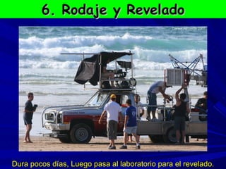6. Rodaje y Revelado Dura pocos días, Luego pasa al laboratorio para el revelado. 