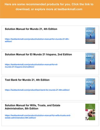 Solution Manual for Continuemos!, 8th Edition | PDF