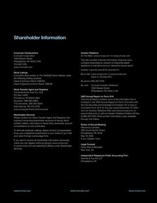 comcast Annual Report to Shareholders 2005