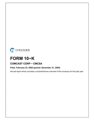  comcast Annual Report on Form 10-K  