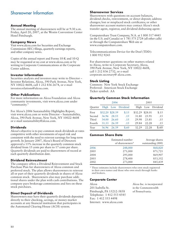 alcoa Annual Reports 2006
