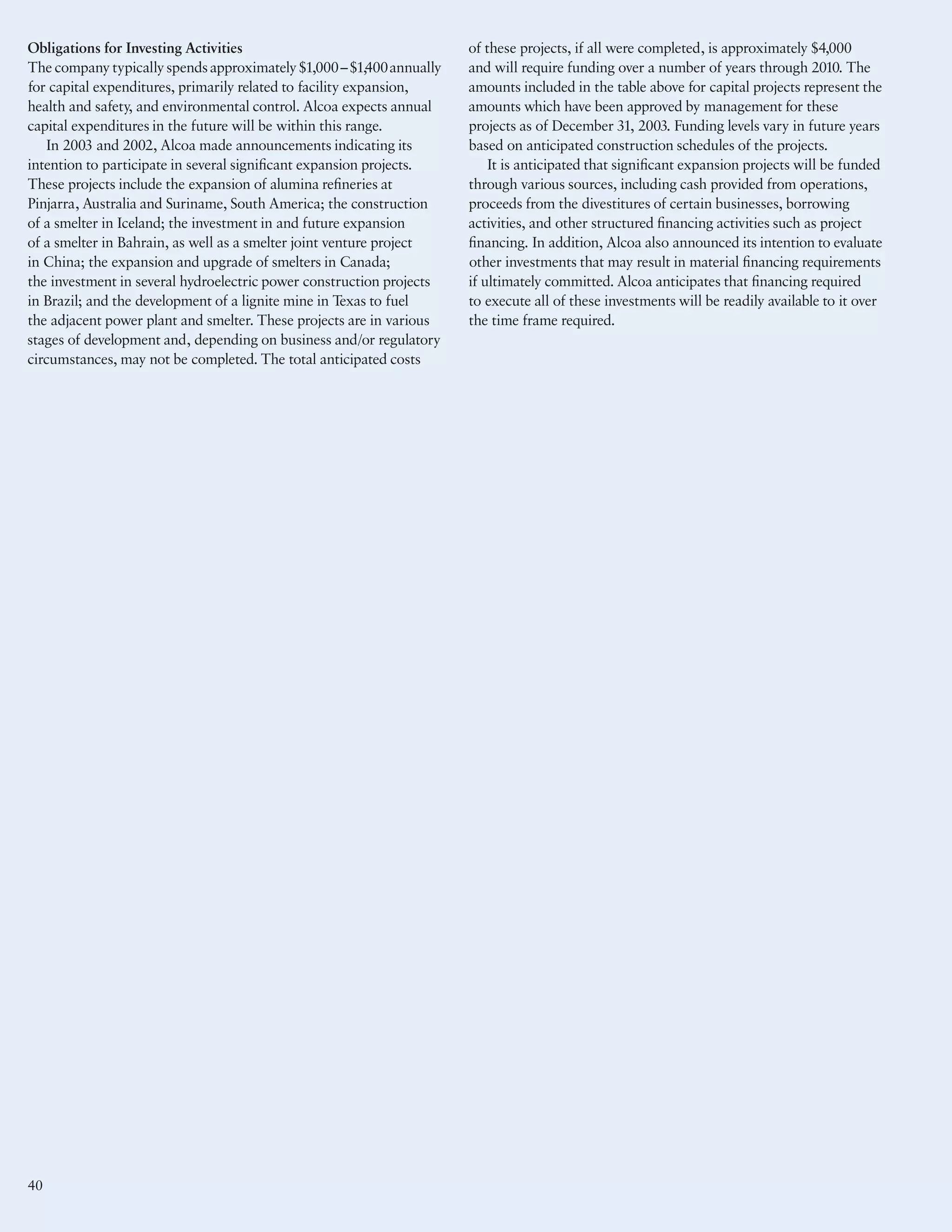 alcoa Annual Reports 2003