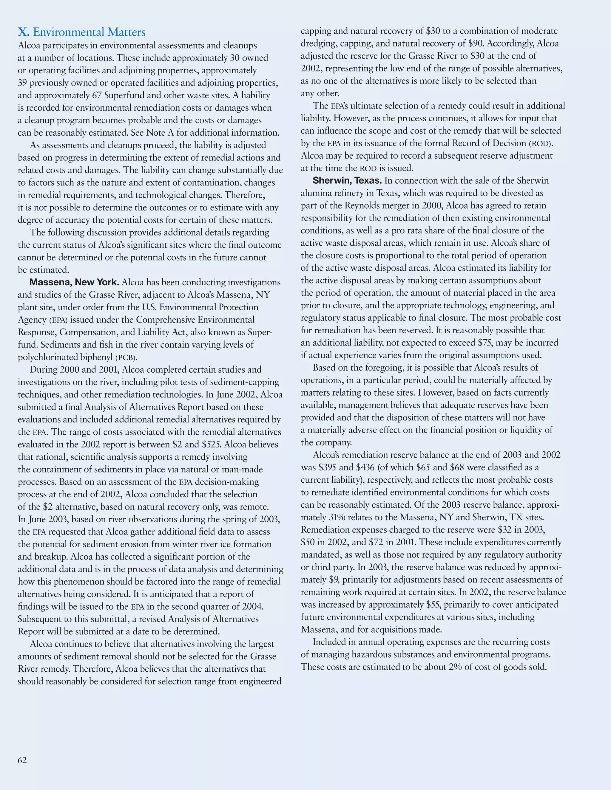 alcoa Annual Reports 2003