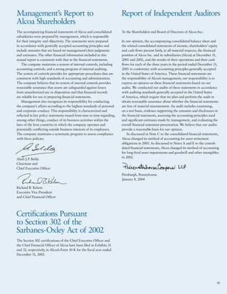 alcoa Annual Reports 2003