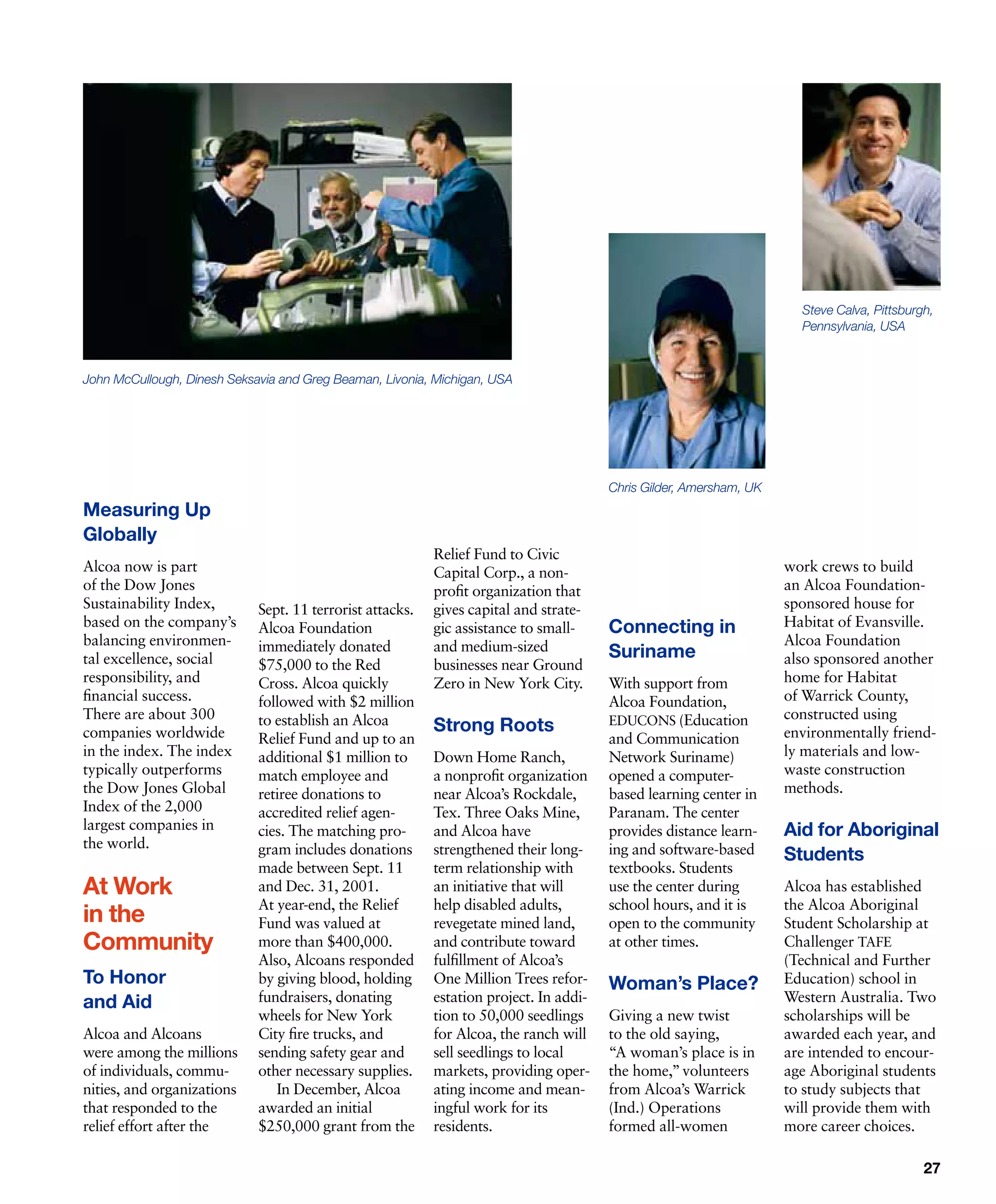 alcoa Annual Reports 2001