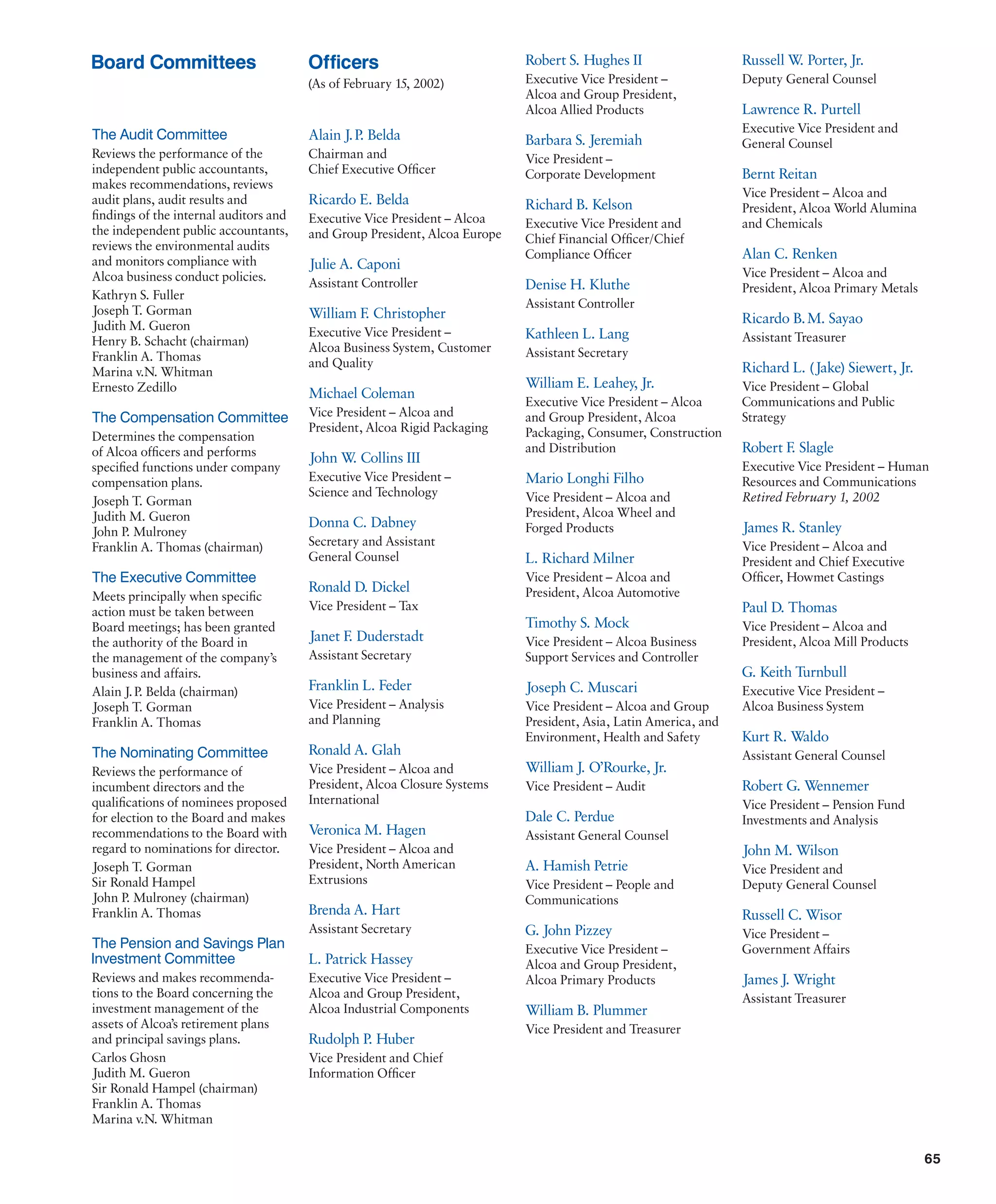 alcoa Annual Reports 2001