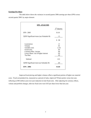 du pont Earnings Release2006 2nd