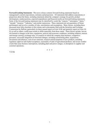 du pont Earnings Release2006 2nd