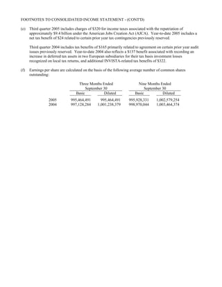 du pont Earnings Release 2005 3rd