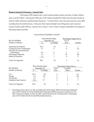 du pont Earnings Release 2005 3rd