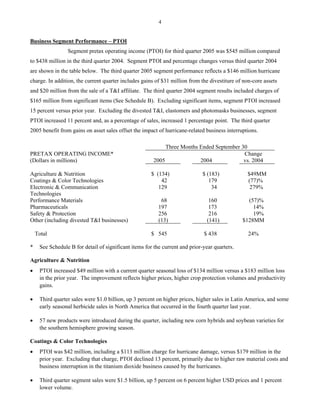 du pont Earnings Release 2005 3rd