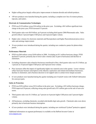 du pont Earnings Release 2005 3rd