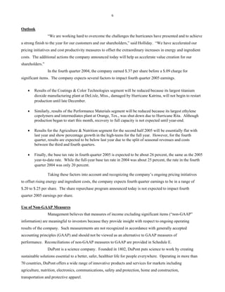 du pont Earnings Release 2005 3rd