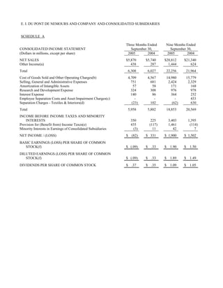 du pont Earnings Release 2005 3rd