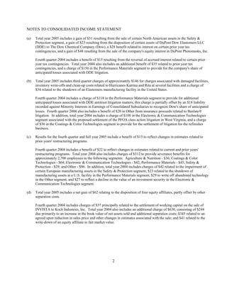 du pont Earnings Release2005 4th