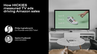 How HICKIES
measured TV ads
driving Amazon sales
Gaston Frydlewski
CEO HICKIES
Philip Inghelbrecht
Co-Founder and CEO Tatari
 