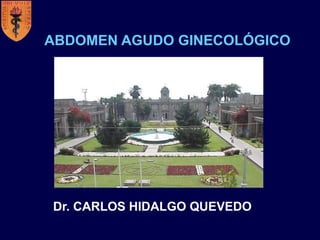 ABDOMEN AGUDO GINECOLÓGICO




Dr. CARLOS HIDALGO QUEVEDO
 