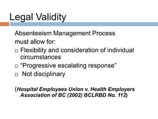 Facts about CLS‟ AMP Program

   Implemented May 2005
   Revisions July 2008
   Four Step Program
   Target 3.5% absenteeism (9 days/year)
   Absenteeism rate range 3.73% to 4.5%
   Includes Sick with pay; Sick without pay;
    Medical Appointments
 