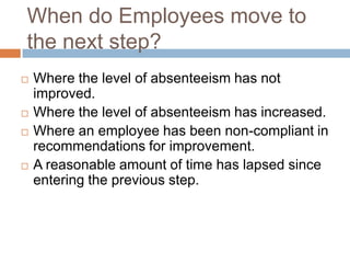 AMP Letters

   Follow up letters should be sent every 3-6
    months so the employee can see their
    progress – Employer obligation!!

   A separate file is kept in HR for each employee
    in AMP
 