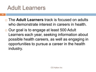 Adult Learners
51


        The Adult Learners track is focused on adults
         who demonstrate interest in careers in...