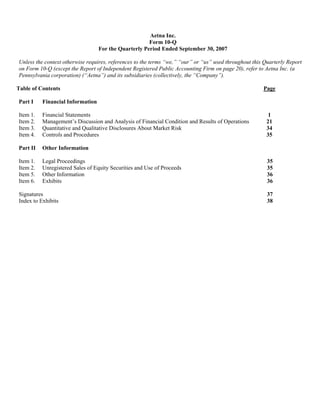aetna Download Documentation	Form 10-Q2007 3rd