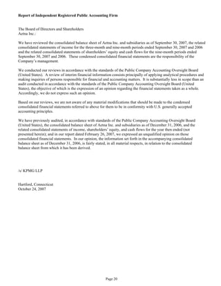 aetna Download Documentation	Form 10-Q2007 3rd