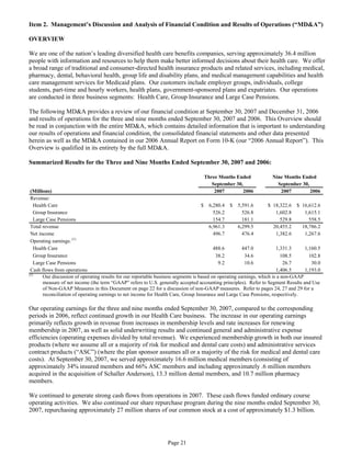 aetna Download Documentation	Form 10-Q2007 3rd