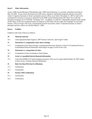 aetna Download Documentation	Form 10-Q2007 3rd