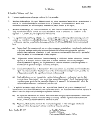 aetna Download Documentation	Form 10-Q2007 3rd