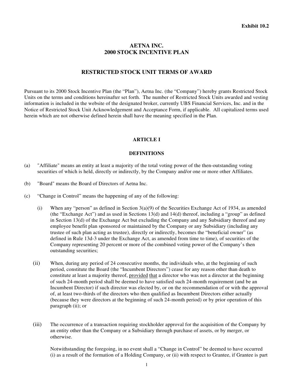 Aetna Download Documentation Form 10 Q2006 3rd