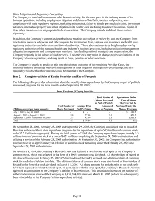 aetna Download Documentation	Form 10-Q 2005 3rd