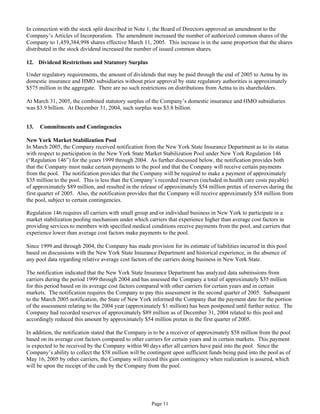 aetna form 10 k 2005 1st