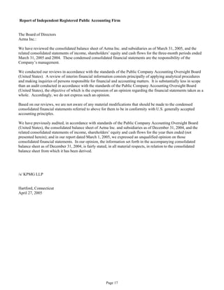 aetna form 10 k 2005 1st