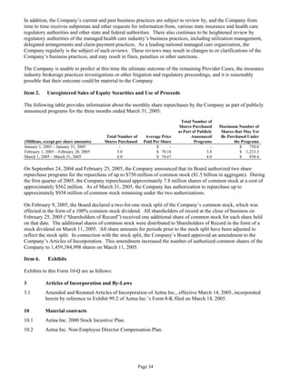 aetna form 10 k 2005 1st