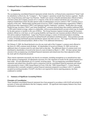 aetna form 10 k 2005 1st